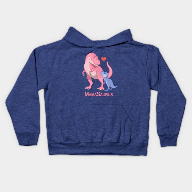 Mamasaurus Mommy & Baby Boy T-Rex Dinosaurs Kids Hoodie by csforest